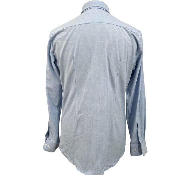 Mizzen + Main‎ Leeward Blue Plaid Performance No Iron Shirt Size M Trim Fit - Picture 2 of 9